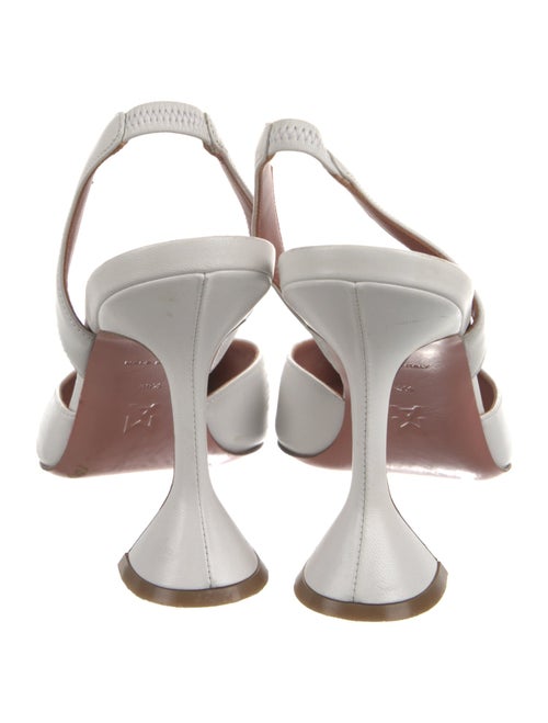 Amina Muaddi Leather Crystal Embellishments Slingback Pumps