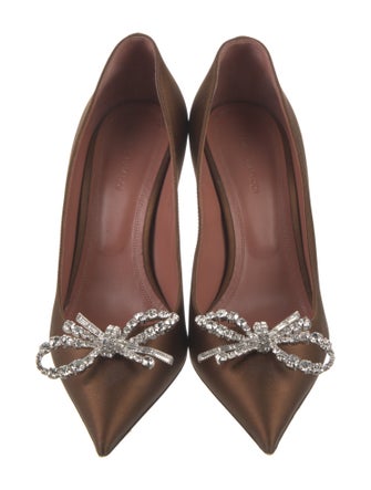 Amina Muaddi Rosie Satin Pumps