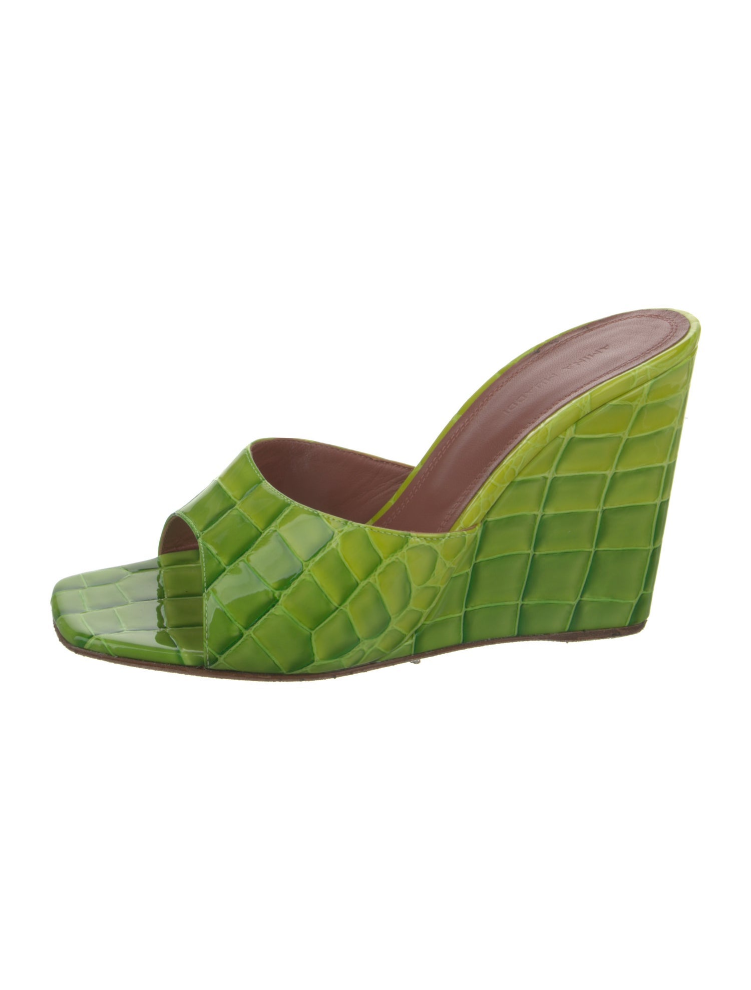 Amina Muaddi Lupita 95 Patent Leather Slides