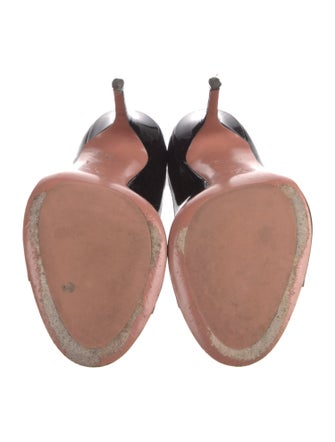 Amina Muaddi Anok Slipper 105 Patent Leather Pumps