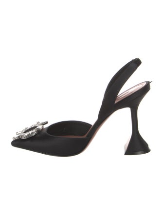 Amina Muaddi Begum Satin Slingback Pumps