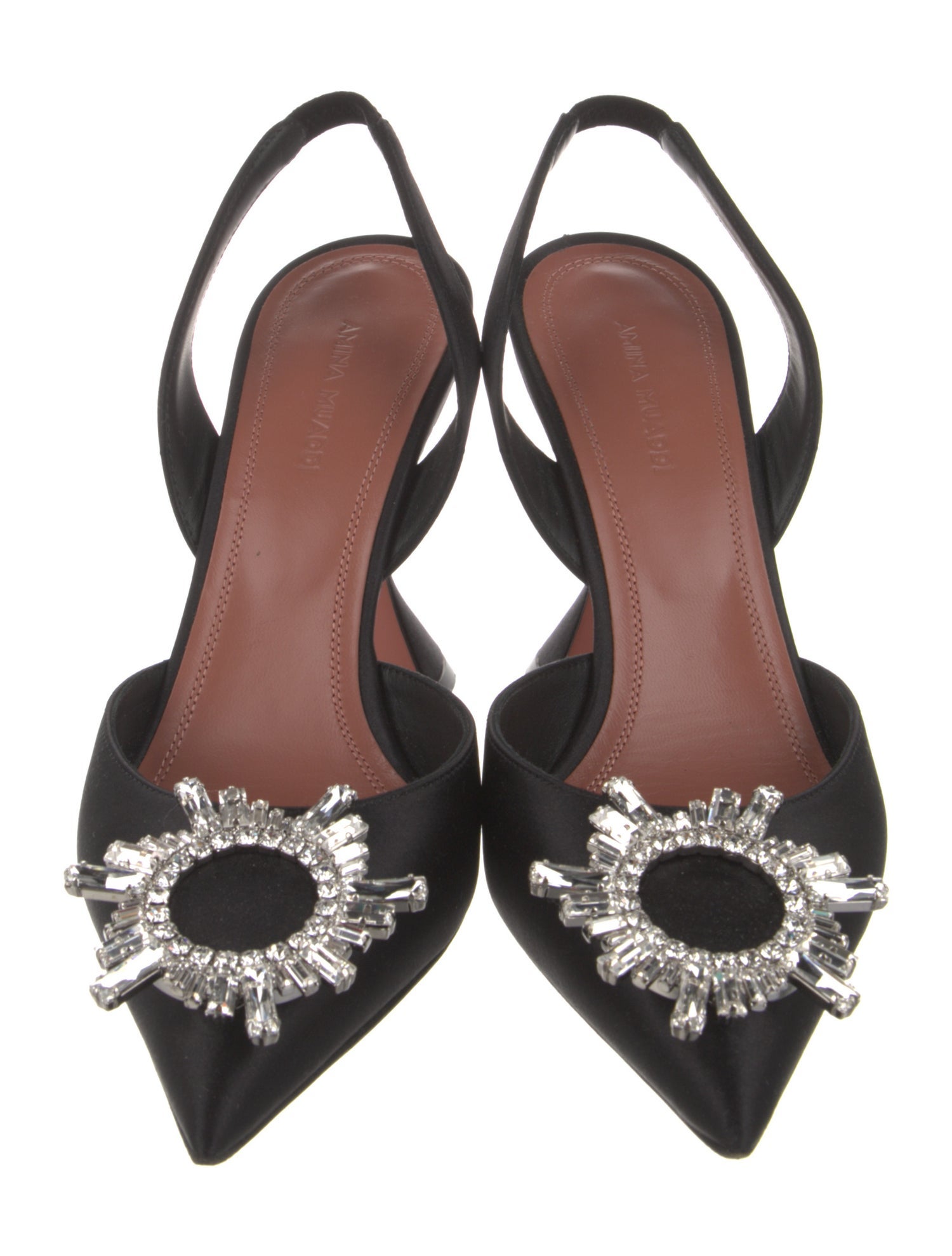 Amina Muaddi Begum Satin Slingback Pumps