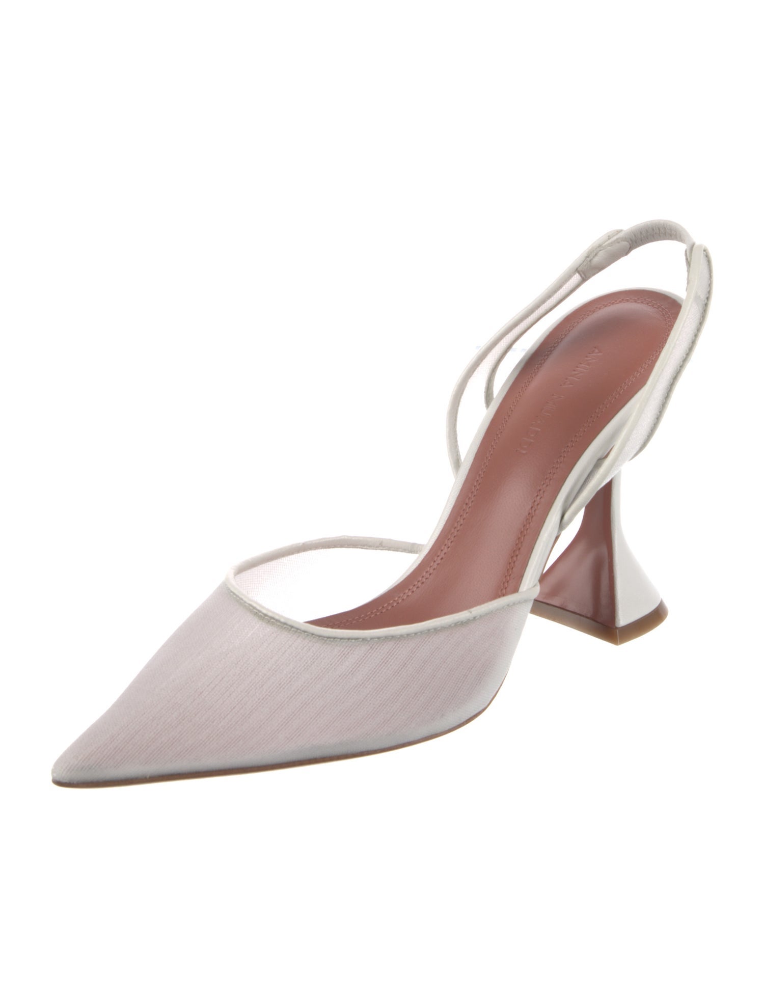 Amina Muaddi Leather Slingback Pumps