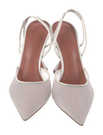 Amina Muaddi Leather Slingback Pumps