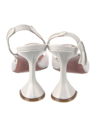 Amina Muaddi Leather Slingback Pumps