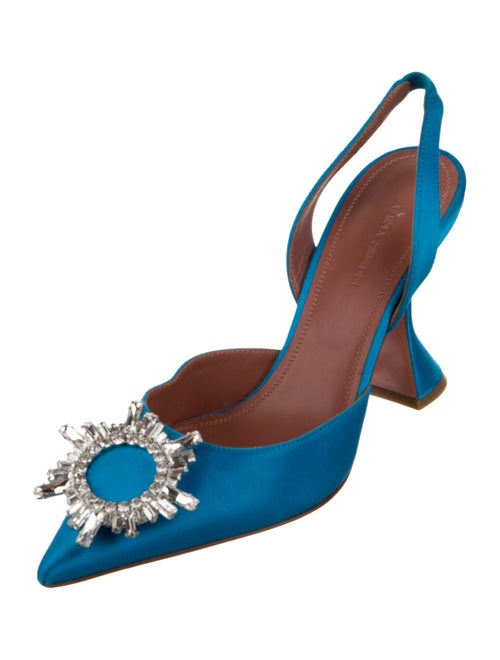 Amina Muaddi Begum Satin Slingback Pumps