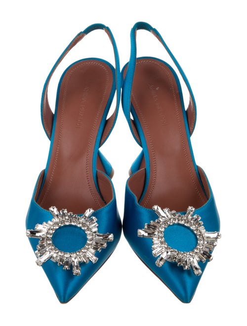 Amina Muaddi Begum Satin Slingback Pumps