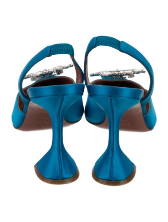 Amina Muaddi Begum Satin Slingback Pumps