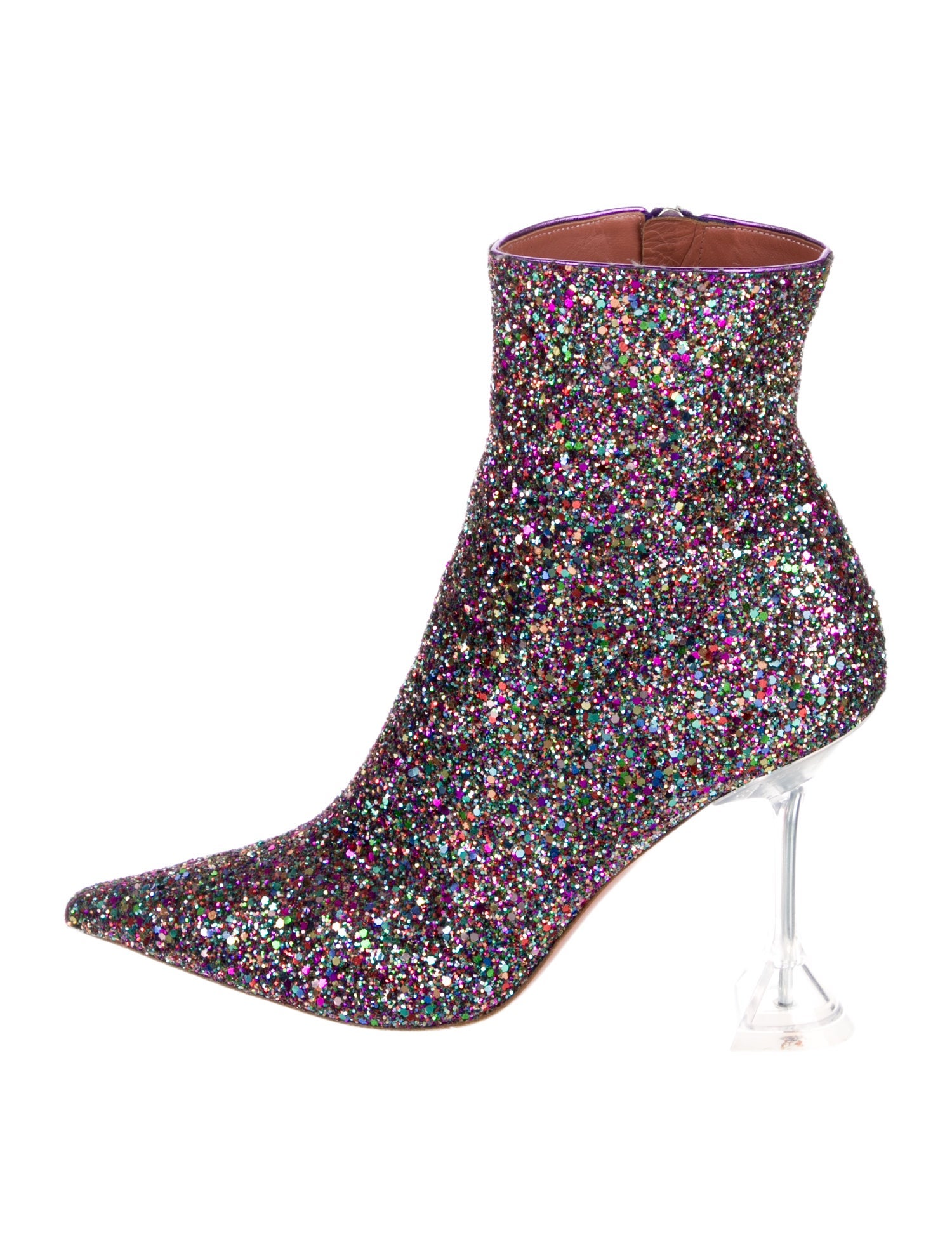 Amina Muaddi Glitter Glitter Accents Sock Boots