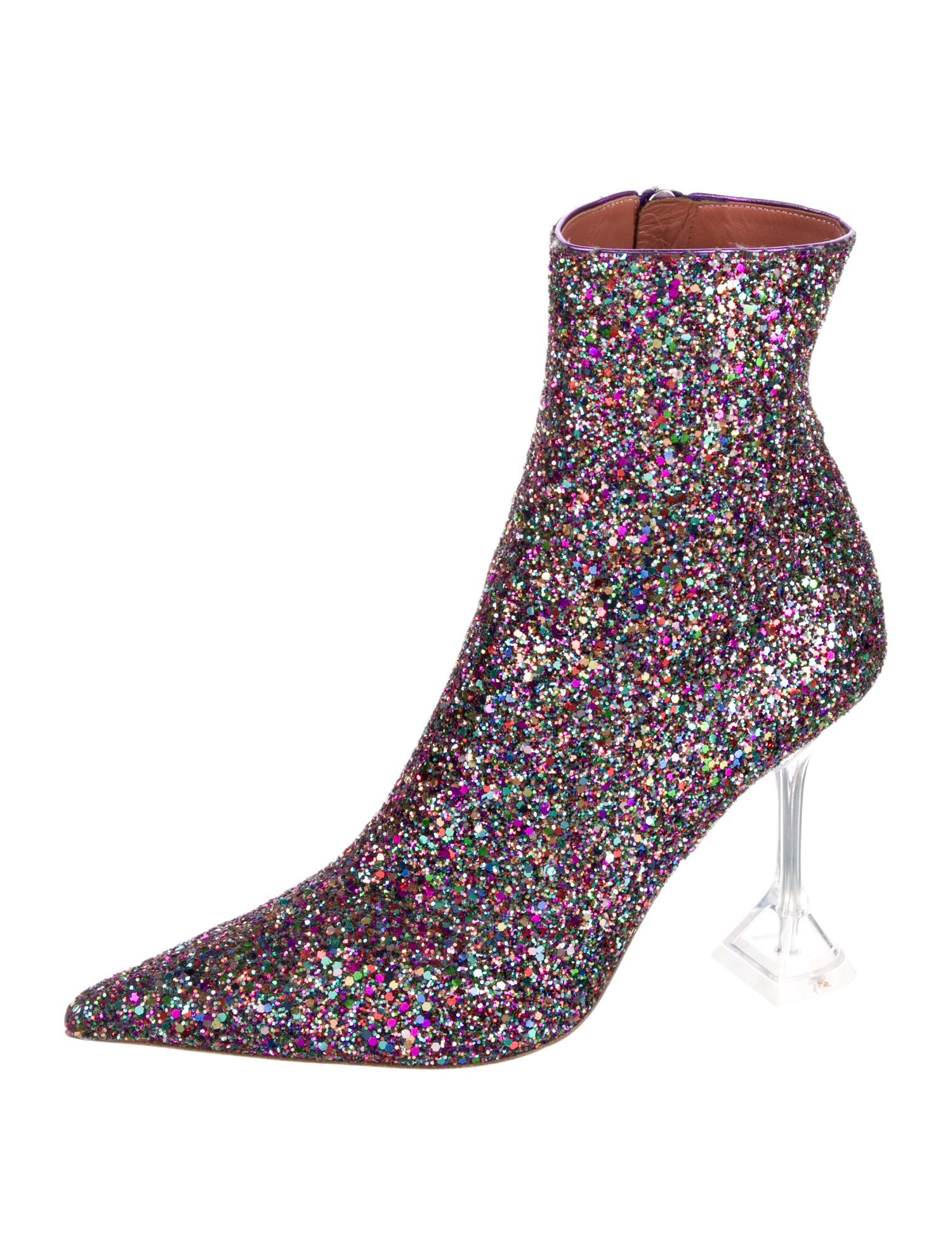 Amina Muaddi Glitter Glitter Accents Sock Boots