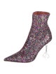 Amina Muaddi Glitter Glitter Accents Sock Boots