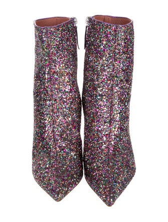Amina Muaddi Glitter Glitter Accents Sock Boots