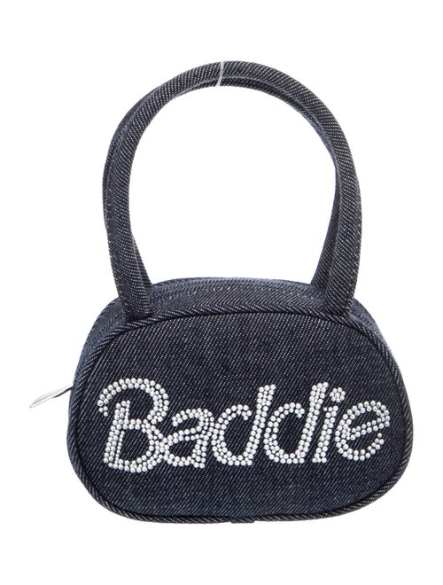 Amina Muaddi Denim Evening Bag