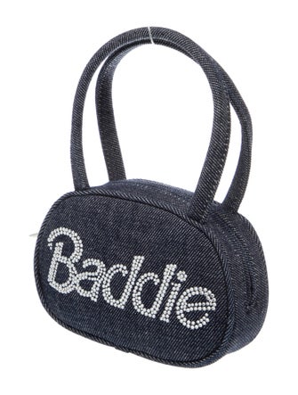 Amina Muaddi Denim Evening Bag