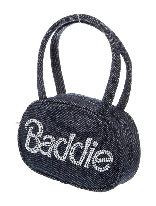 Amina Muaddi Denim Evening Bag