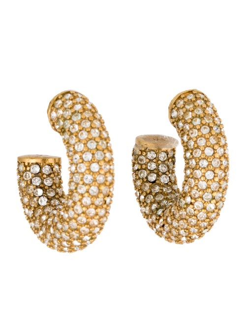 Amina Muaddi Crystal Cameron Hoop Earrings