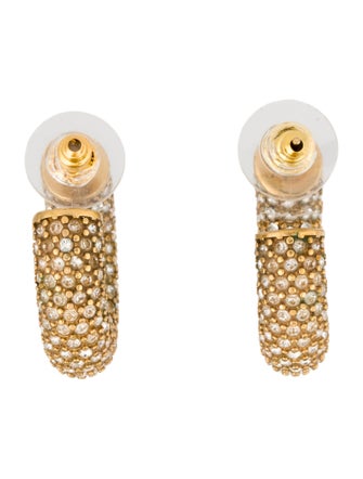 Amina Muaddi Crystal Cameron Hoop Earrings