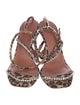 Amina Muaddi Ponyhair Animal Print Sandals