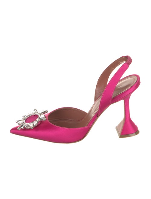 Amina Muaddi Begum Satin Slingback Pumps
