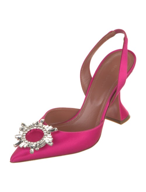Amina Muaddi Begum Satin Slingback Pumps
