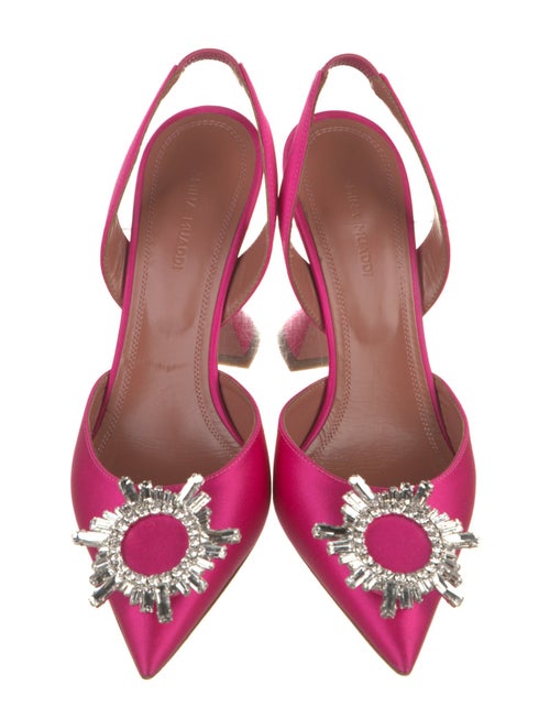 Amina Muaddi Begum Satin Slingback Pumps