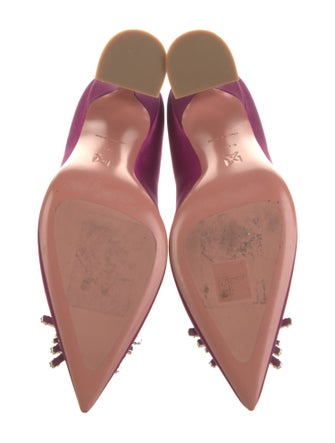 Amina Muaddi Satin Crystal Embellishments Pumps