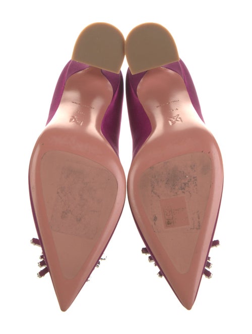 Amina Muaddi Satin Crystal Embellishments Pumps