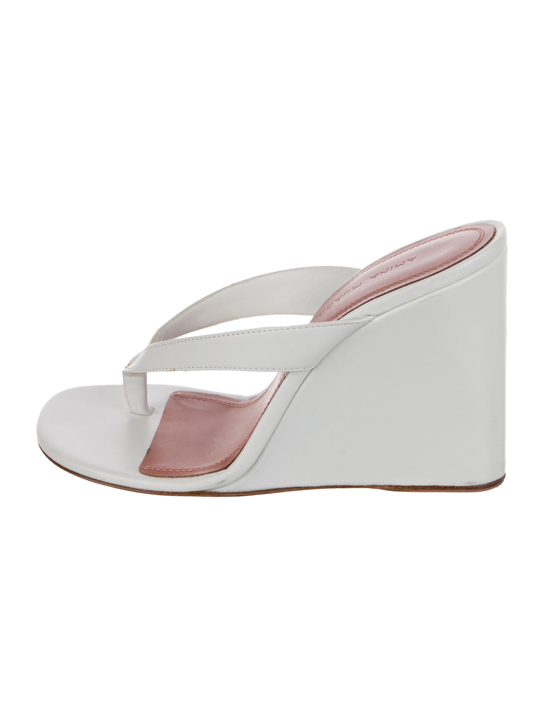 Amina Muaddi Leather Slides