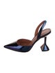 Amina Muaddi Holli 'Galaxy' Patent Leather Slingback Pumps