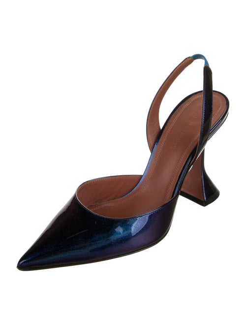 Amina Muaddi Holli 'Galaxy' Patent Leather Slingback Pumps