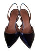 Amina Muaddi Holli 'Galaxy' Patent Leather Slingback Pumps