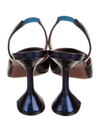 Amina Muaddi Holli 'Galaxy' Patent Leather Slingback Pumps