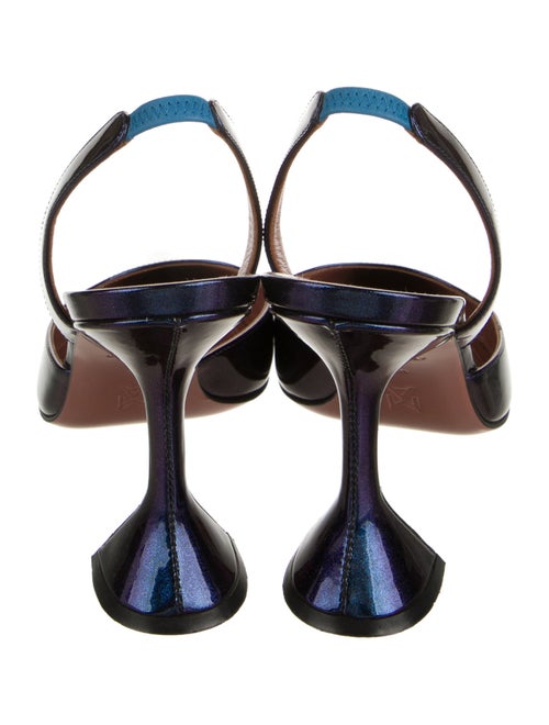 Amina Muaddi Holli 'Galaxy' Patent Leather Slingback Pumps