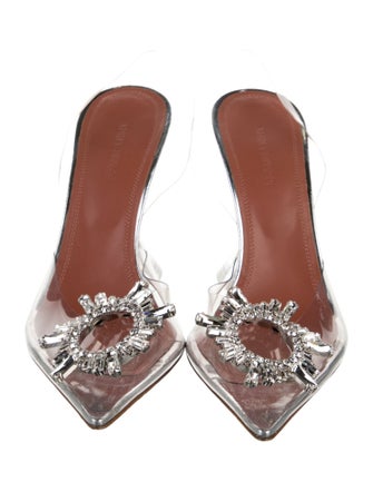 Amina Muaddi PVC Crystal Embellishments Mules