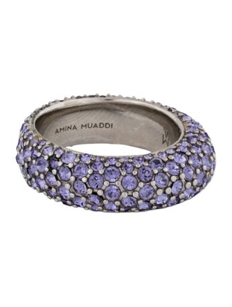 Amina Muaddi Crystal Cameron Ring