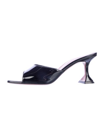 Amina Muaddi Patent Leather Slides