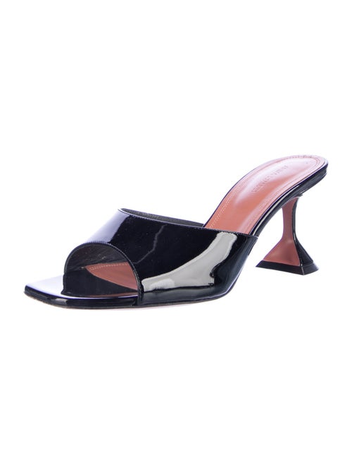Amina Muaddi Patent Leather Slides