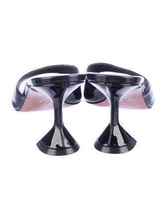 Amina Muaddi Patent Leather Slides