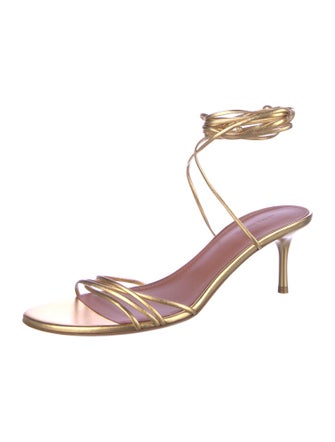 Amina Muaddi Leather Sandals