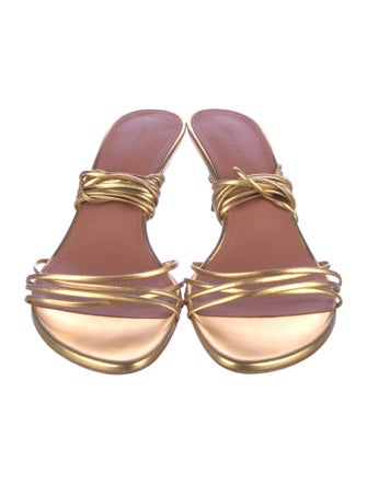 Amina Muaddi Leather Sandals