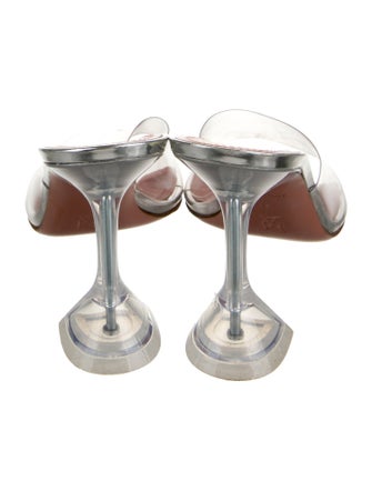 Amina Muaddi Lupita Glass PVC Slides