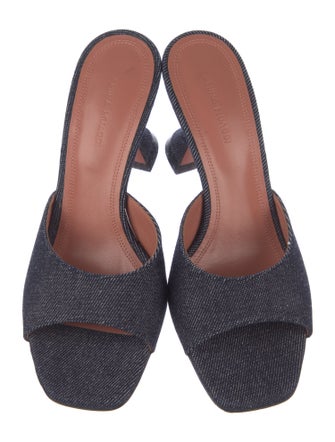 Amina Muaddi Denim Slides