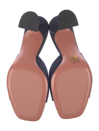 Amina Muaddi Denim Slides