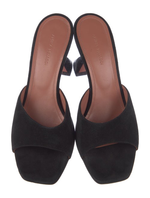 Amina Muaddi Suede Slides