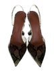 Amina Muaddi PVC Animal Print Slingback Pumps
