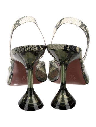 Amina Muaddi PVC Animal Print Slingback Pumps