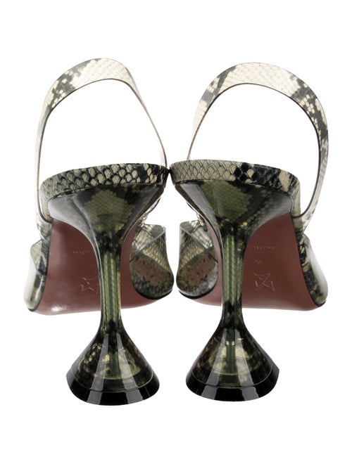 Amina Muaddi PVC Animal Print Slingback Pumps