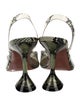 Amina Muaddi PVC Animal Print Slingback Pumps