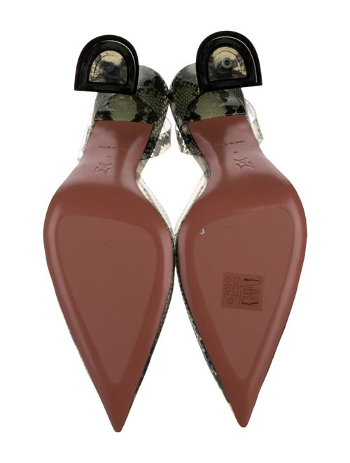 Amina Muaddi PVC Animal Print Slingback Pumps