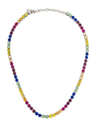 Amina Muaddi Crystal Tennis Necklace